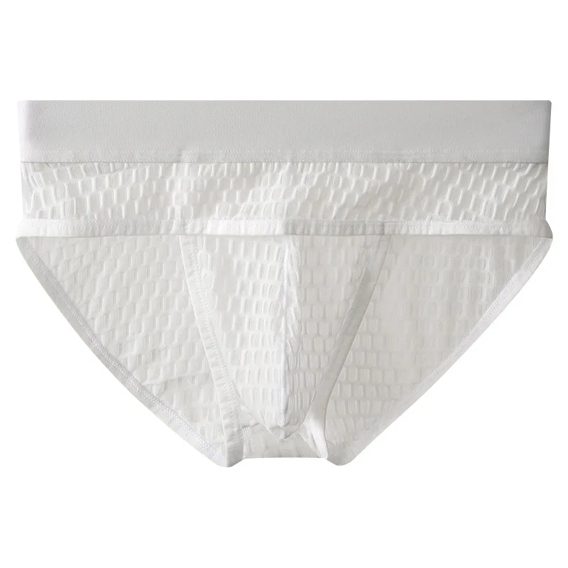 Men Underwear Briefs Shorts Homme Bikini Slip Breathable Mesh Lace Panties Man Middle Waist U Convex Pouch Underpant Cueca M-XXL