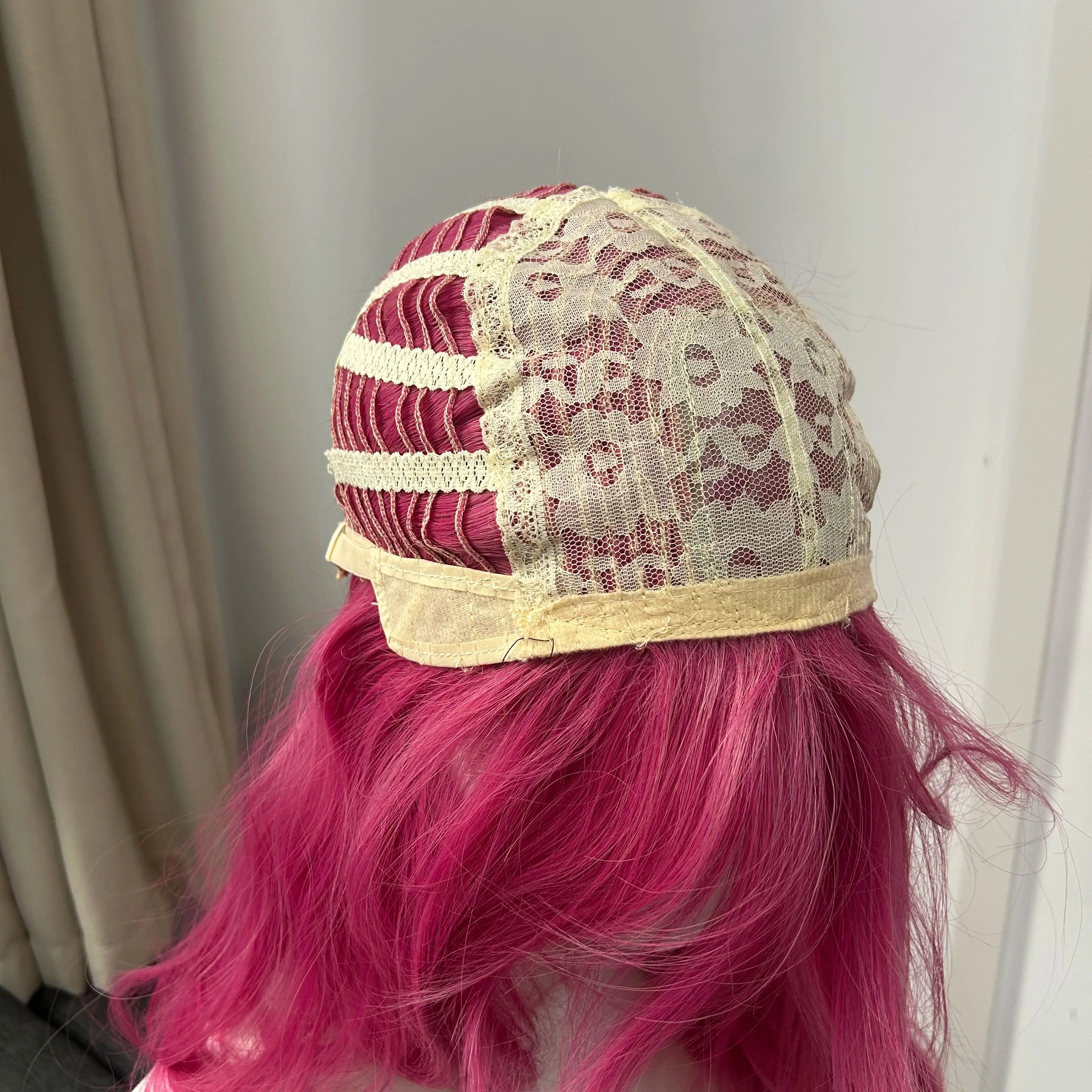 Hot Pink Wavy Wig for Women Long Body Wave 24inch Middle Part Headband Wigs Fashion Girl Synthetic Wigs for Cosplay Daily Use image 5