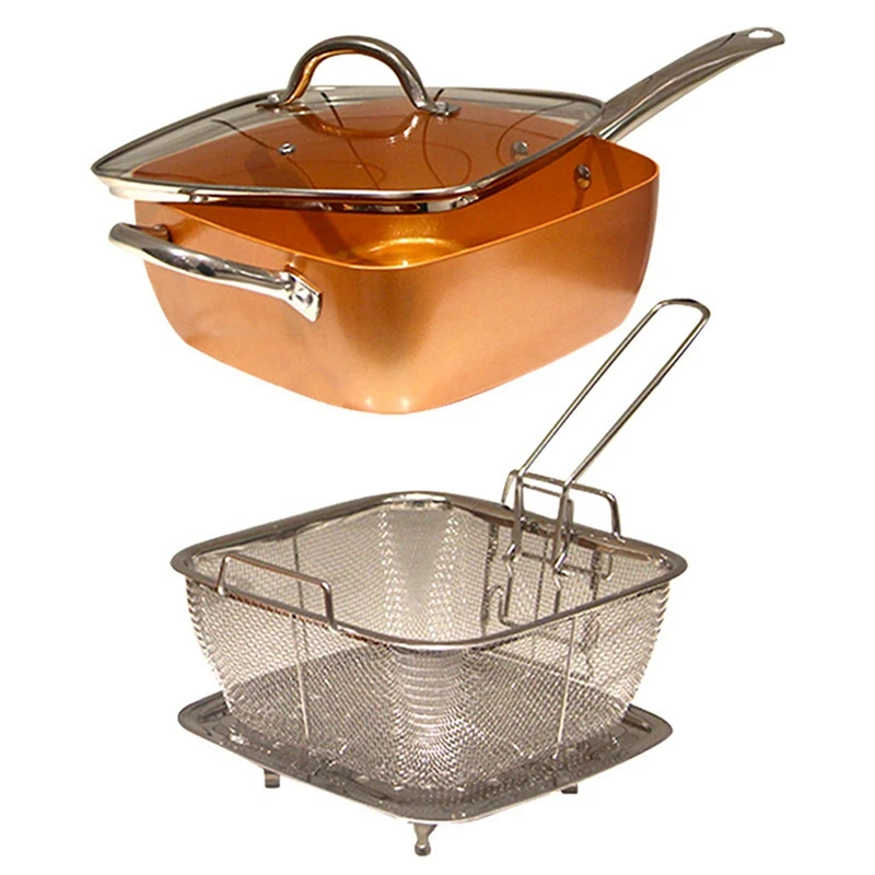 Frying Pan Four-Piece Set Square Pan Frying Pan Copper Color Non-Stick Pan