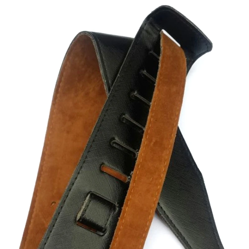 Guitar Strap for Ukuleles, 110-130cm Soft Adjust able PU Leather, Brown, Acoustics Guitar Belts, Acoustics Bass