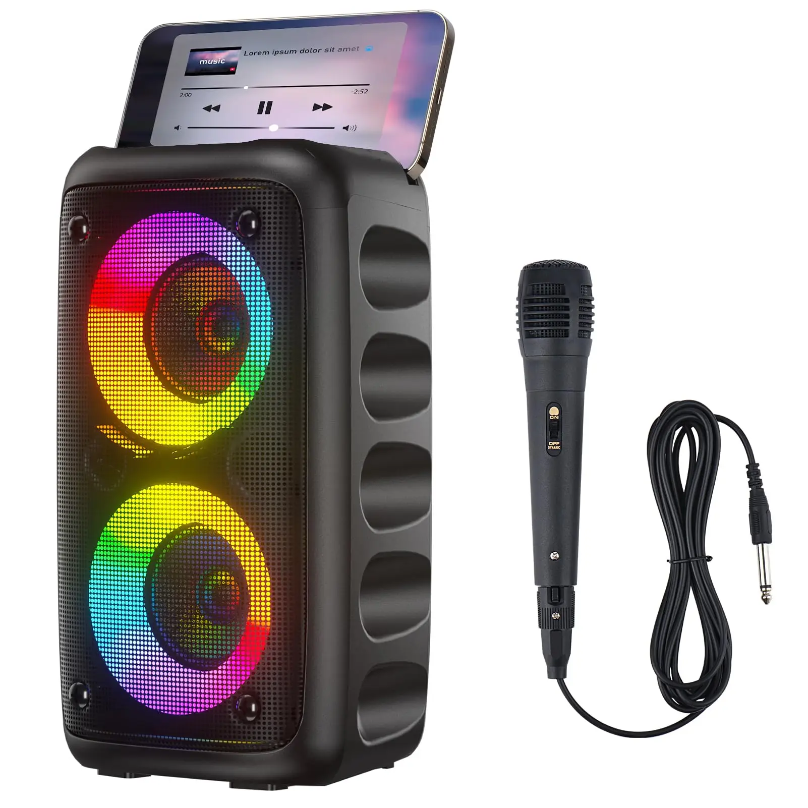 10W High Power Bluetooth Speaker Portable Dual 3-inch HIFI RGB Light Outdoor Audio System for Audience Wireless Boombox TWS/FM