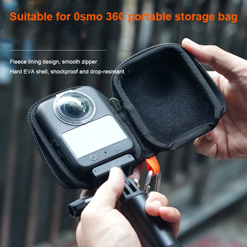 

Portable Mini Bag for DJI Osmo 360 Waterproof Storage Bag Protective Case Bottom Opening Storage Case with Detachable Carabiner