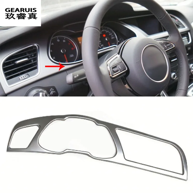 For Audi A4 B8 2009-2016 Car instrument dashboard Center Control Navigation warning Switch button Air outlet Frame Sticker Trim - view 6