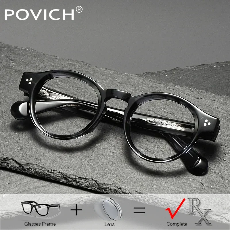 

Round Acetate 1.74 Optical Progressivec Glasses Men Doctor With Prescription Eyeglasses Multifocal Photochromic Eyewear Vintage