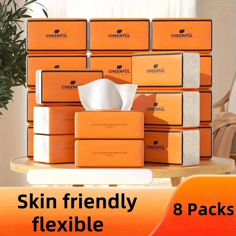 

Orange Air Cushion Tissue 4 Layer 90 Sheets 8 Bags Neutral Soft Skin Friendly and Flexible Highquality Napkin Toilet Paper