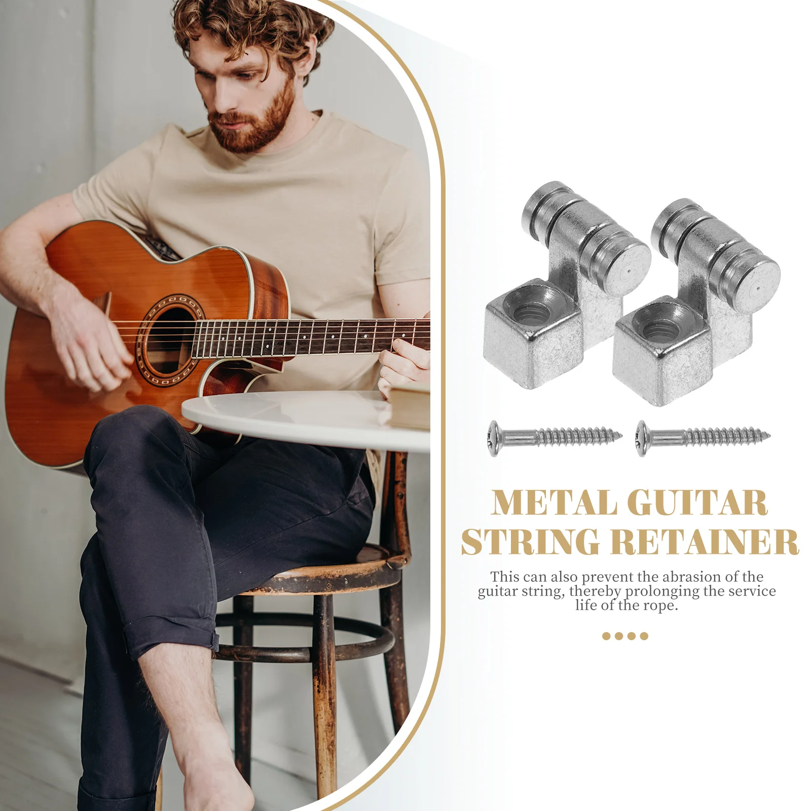 

2 Sets Metal Retainer Roller Guides For Electric Guitar Replacement Parts Durable Alloy Roller String Trees Guitar Accessories