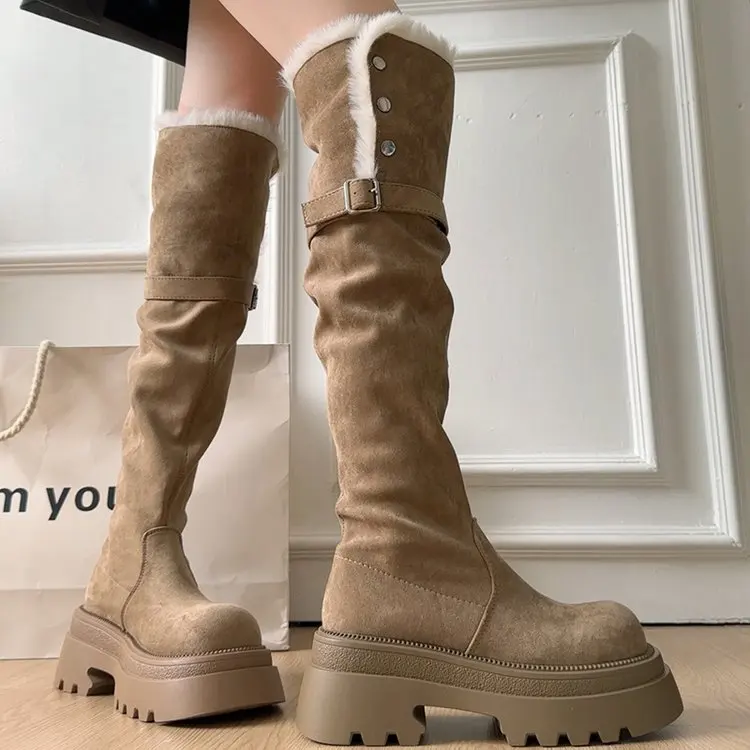 

Двойные сапоги до колена на высоком каблуке, женские длинные сапоги-трубочки, новые зимние утягивающие высокие рыцарские сапоги Thi Bot