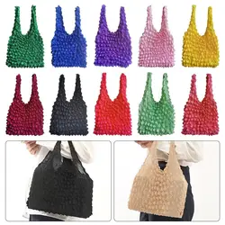 Creative Magic Expansion Fold Pleated Flexible Stretch Bags Shopping Bag Large Capacity Multi Purpose Bubble Elastic Paddy Bag