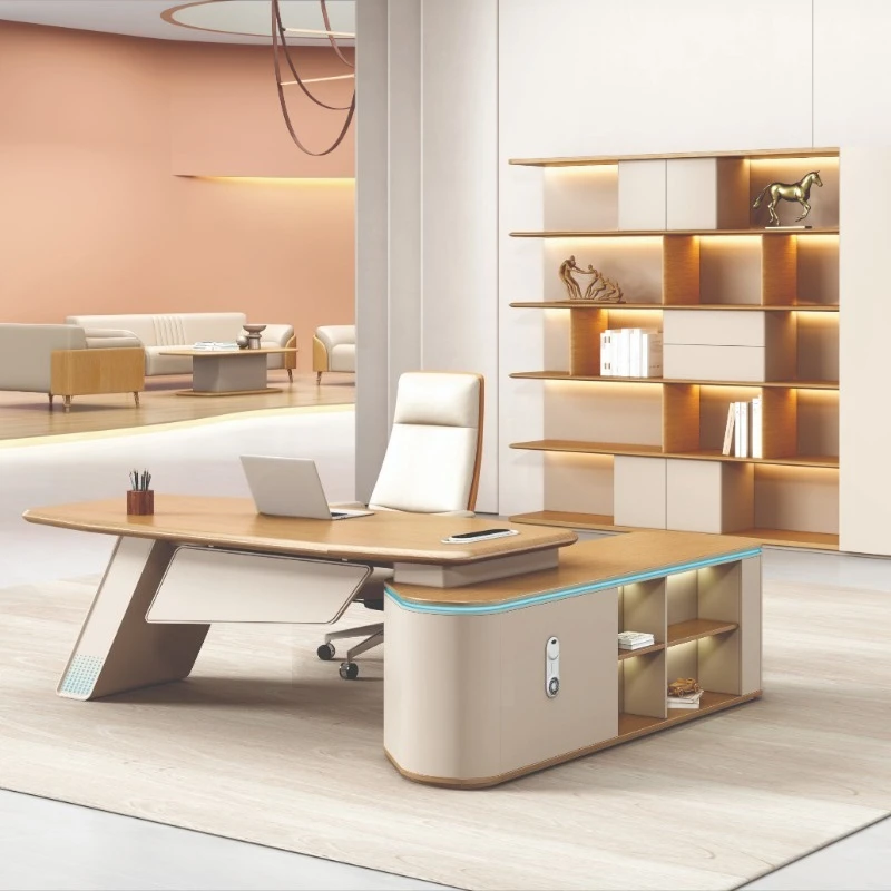 Luxury Modern Convertible Wooden Desk Business Office Furniture