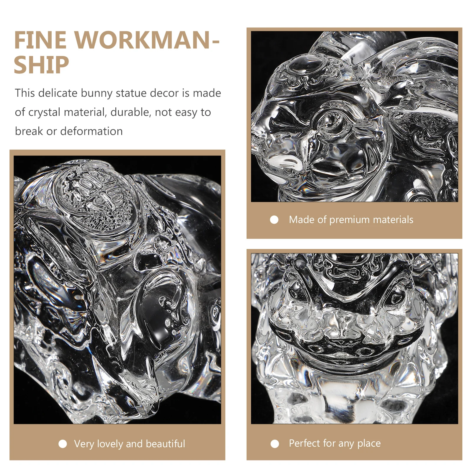 

Transparent Zodiac Decor Small Desktop Bunny Statue for Wedding Scene Garden Car Home Office Indoor Outdoor