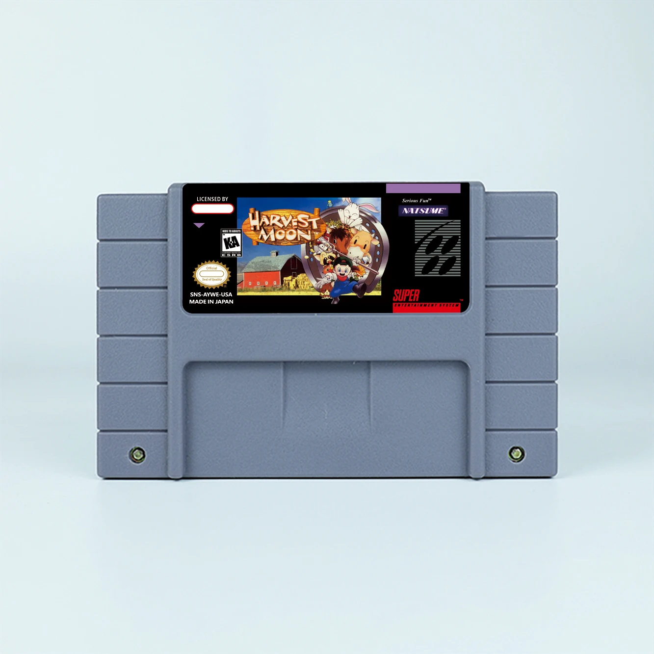 بطاقة لعبة حصاد القمر RPG ، SNES ، EUR ، PAL ، الولايات المتحدة الأمريكية ، NTSC ، 16 بت ، لوحات المفاتيح مع صندوق البيع بالتجزئة ، خرطوشة