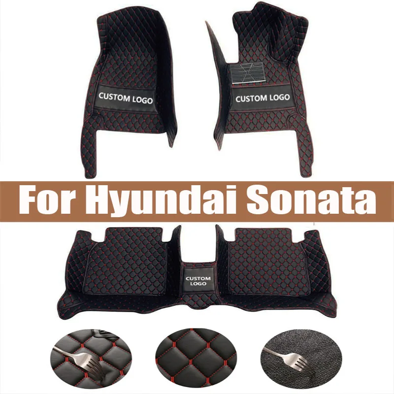 

Car Floor Mats For Hyundai Sonata i45 YF 2010~2014 Covers Rug Auto Interior Parts Luxury Mat Leather Carpet Car Accessories 2011