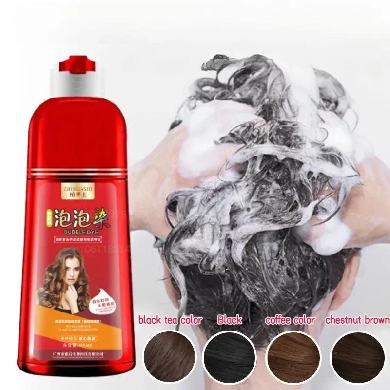 Big Red Bottle Plant Bubble Hair Dye Pure Natural Non-irritating Hair Dye Cream At Home Hair Dye Shampoo Color Bubble shampooing