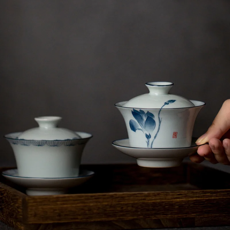 

Tureen Hand Painted Teapot Teapot Household Single Teacup Ceramic Three Only Tureen Large Hand Grab Pot To Worship Tea Cup