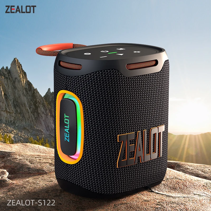 ZEALOT-S122 Bluetooth Speaker BT5.4 Wireless IPX6 Waterproof Shower Speaker,25W HiFi Stereo Sound,TWS Pairing,20H Music Playtime