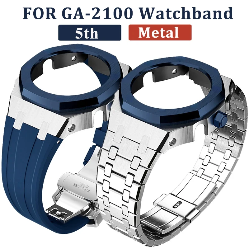 

Gen5 Stainless Steel Case+Strap for G-Shock GA2100 Mod Kits Modification Kit Metal Bezel Rubber Band for Casioak GA2110 GAB2100