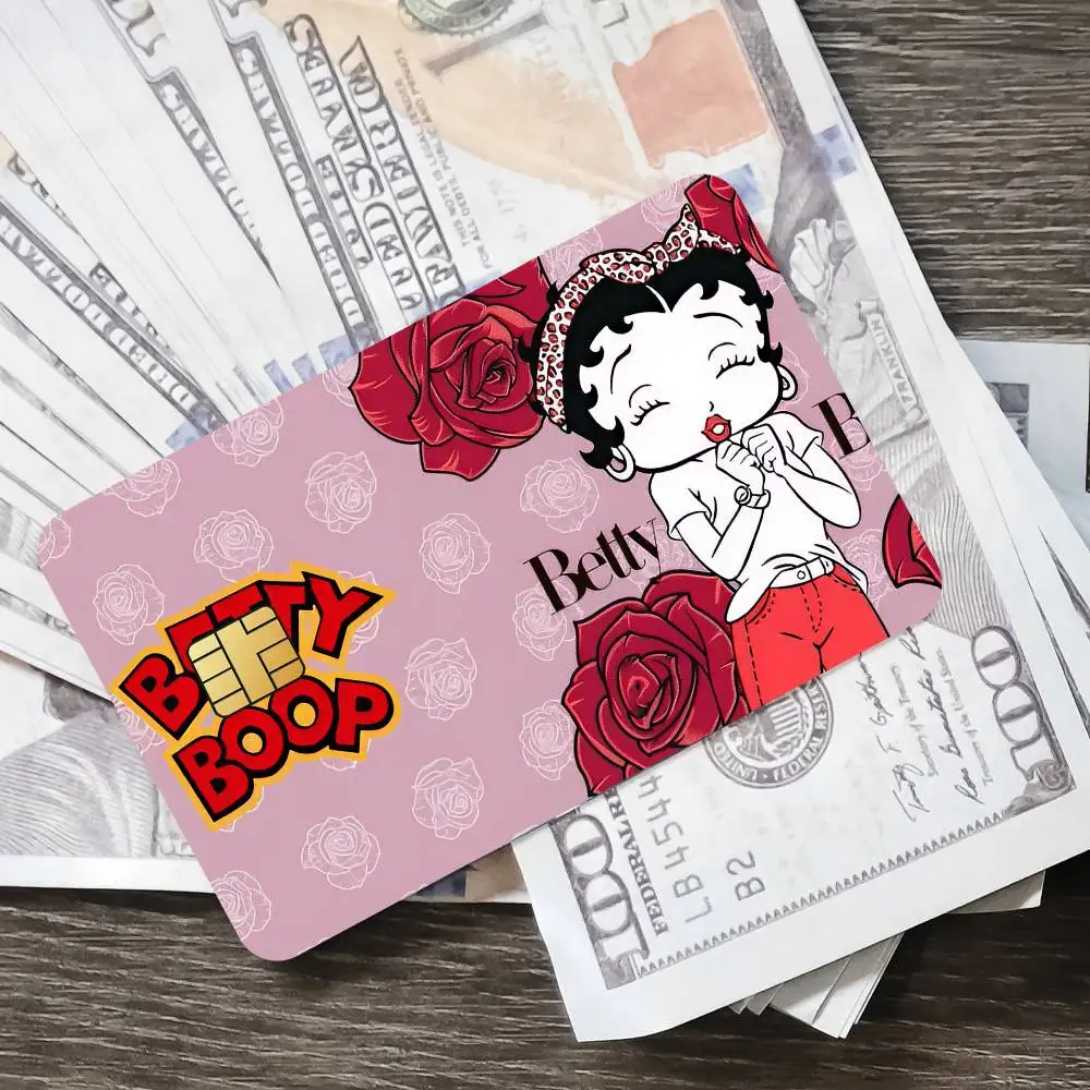 Cartoon B-Betty Cute B-Boop K Bank Kreditkarten Busfahrkarten Aufkleber Coole Dekoration Wasserdicht 4 Stück Karten – Detail 12