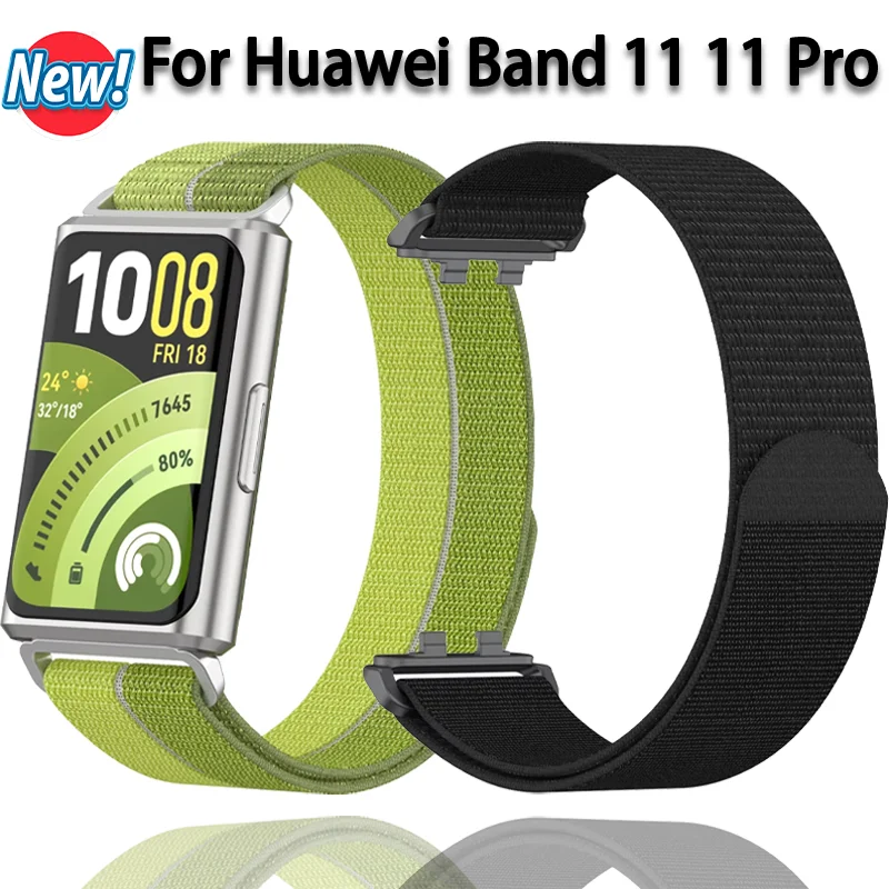 Zweifarbiges Nylonarmband für Huawei Band 11/11 Pro, sportliches, atmungsaktives, bequemes Armband für Huawei Band 11 Pro Armband Correa