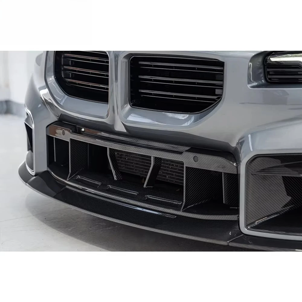 Dry Carbon Fiber Bottom Bumper Grille OEM Style Front Intercooler Grille for  G87 M2 Front Bumper Lower Center Grille