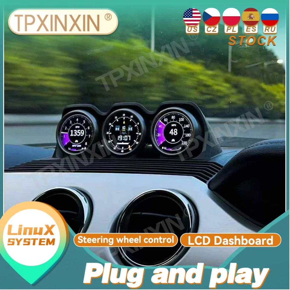 Boost g Boost Pressure Gauge For Ford Mustang 2015~2023 Virtual Cockpit Speed Meter Dashboard Display Speedometer Screen
