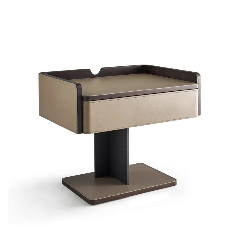 

bedside table saddle leather model room storage box