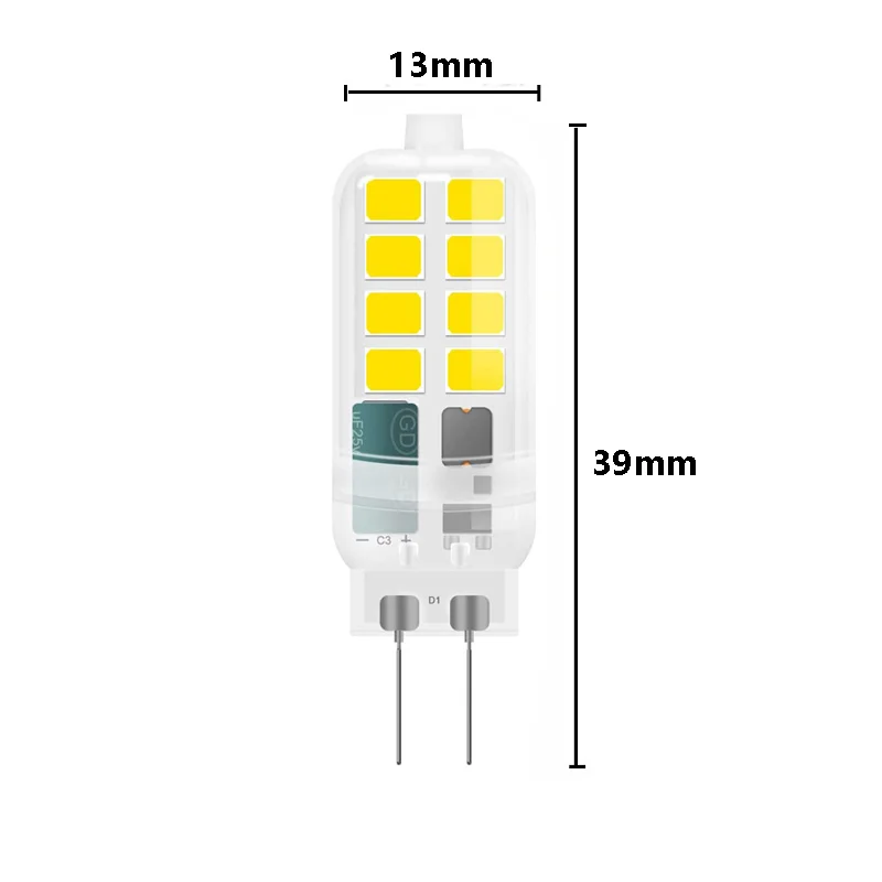 10Pcs Mini G4 Bi-Pin 3W LED Corn Light Bulb AC/DC 12V-24V No Flicker PC Shell 2835 SMD Cold Warm White Replace 30W Halogen Lamp