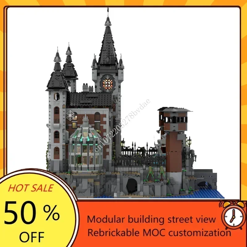 6726PCS MOC Modular Arkham Asylum City Street View รุ่นปริศนาที่กําหนดเองเทคโนโลยี DIY Creative Assembly ของเล่นเด็กของขวัญ