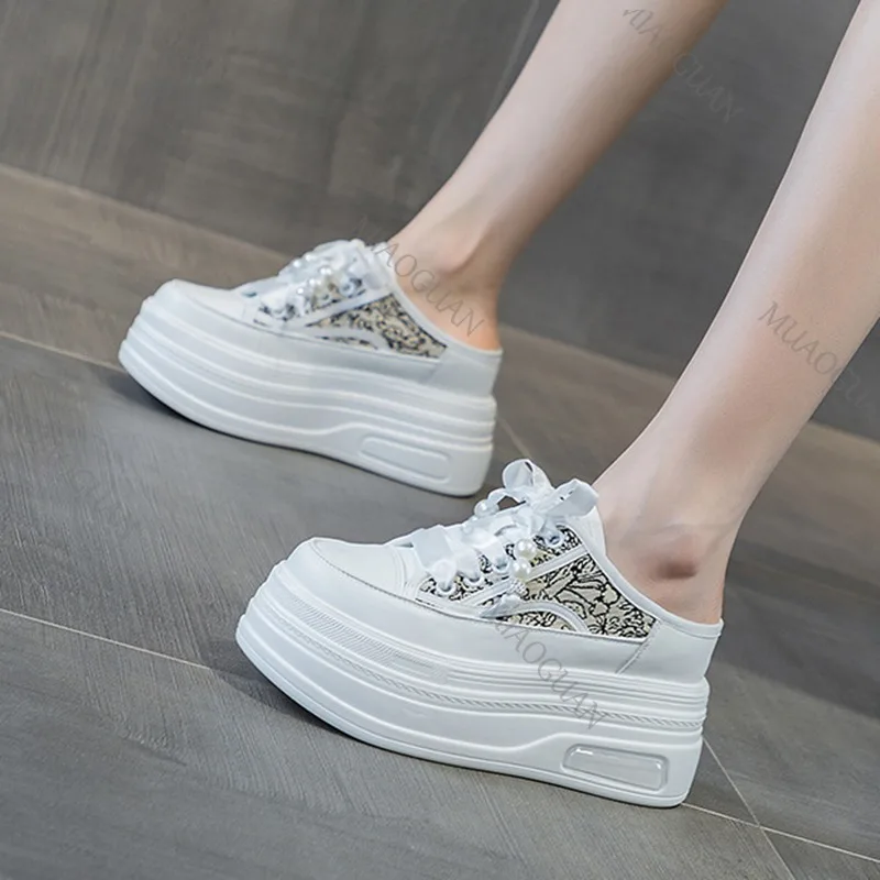Primavera Verano Nueva Moda Zapatillas De Deporte Baotou Medias Zapatillas Ropa Exterior Fondo Grueso Ocio Con Cordones Zapatos De Tenis_voghion.com