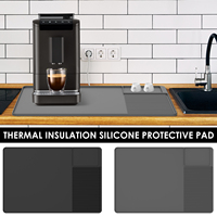 Silicone Coffee Mat 3 Zone Design Coffee Bar Mat Anti-slip Coffee Counter Mat with Raised Edges Heatproof Coffee Maker Mat