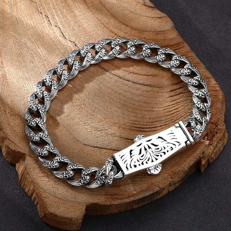 New Silver Color Personality Domineering Eagle Bracelet Men's Domineering Trend Retro Old Fashion Jewelry