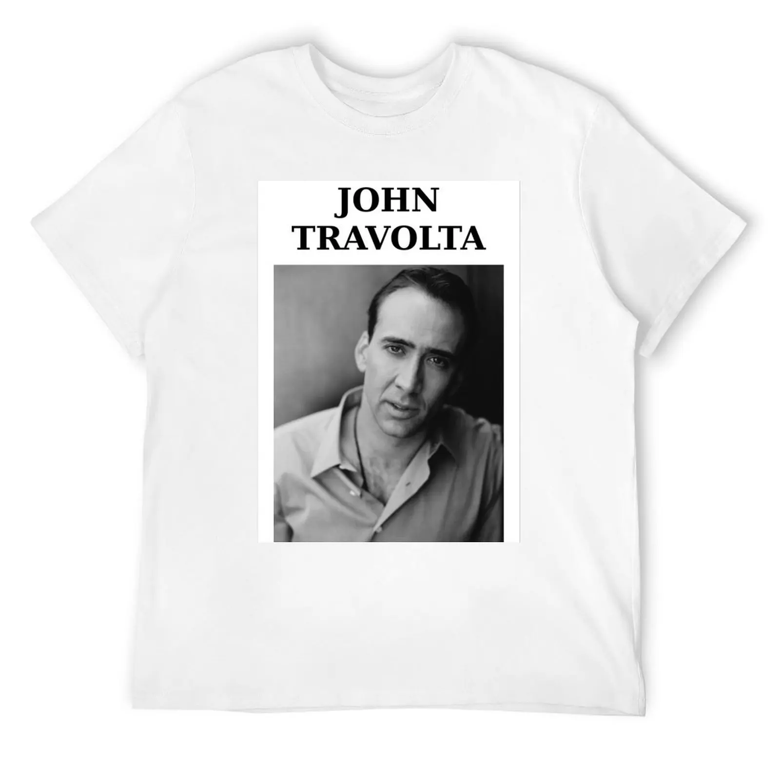

Nicolas Travolta... John Cage... WTF T-Shirt shirts graphic cotton man t-shirts luxury clothes men