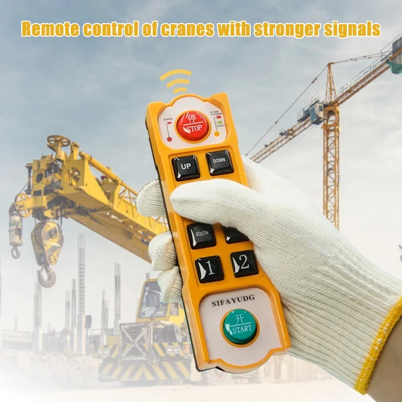 8-Button Single Speed Industrial Radio Remote Control Waterproof Crane Wireless Controller Lifting Shock Function Rolling Code