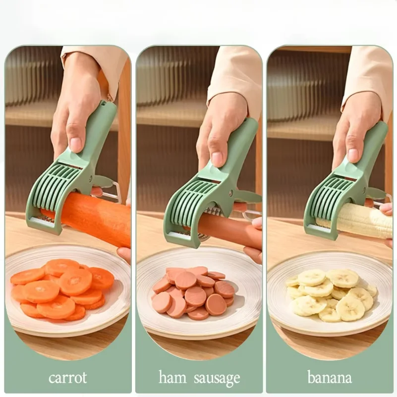Food Manual Slicer Multifunctional Banana Slicer Vegetable Cutter Stainless Steel Slicers Cutter for Salad Sausage Kitchen Tools view 5