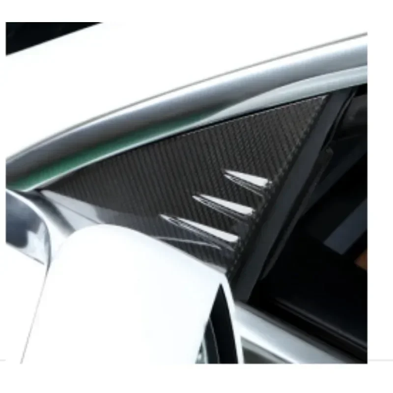 A Pillar Window Triangle for Tesla Model 3 Y 3+ Real Carbon Fiber Spoiler Decorative Patch New Model3 Highland 2024 Accessories