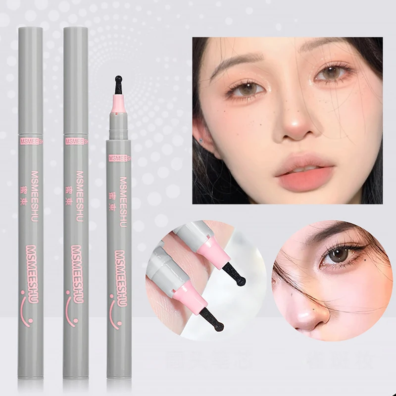 Face Fake Freckles Stamp Pen Makeup Round Tip Natural Look Dot Spot Moles Pen Waterproof Black Lifelike Freckles Pen Makep Tool