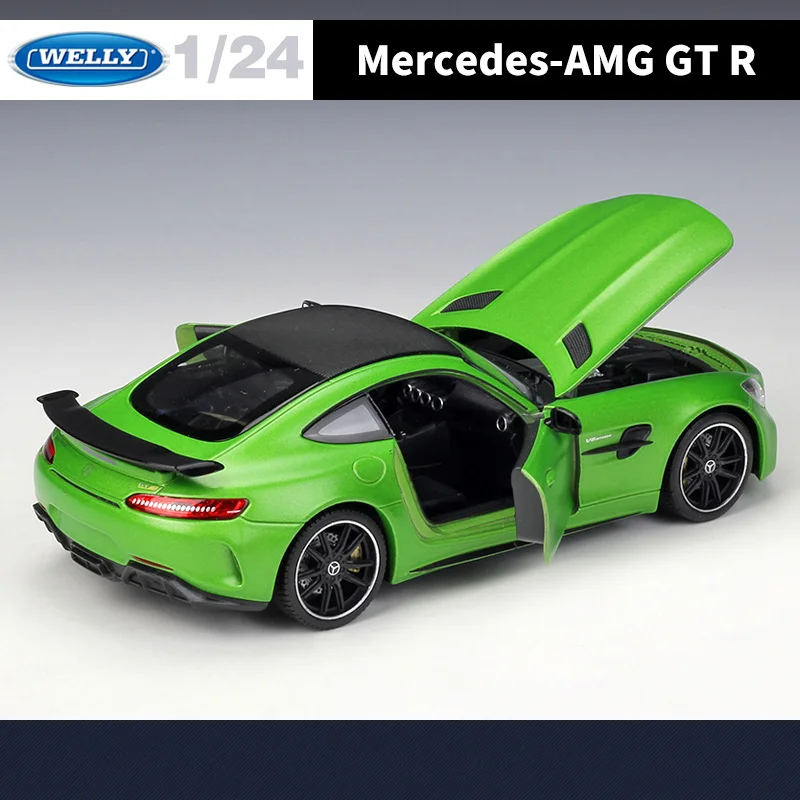 Welly 1:24 Mercedes Benz AMG GT R Alloy Sports Car Model Diecasts Metal Toy Racing Car Vehicles Model Simulation Childrens Gifts