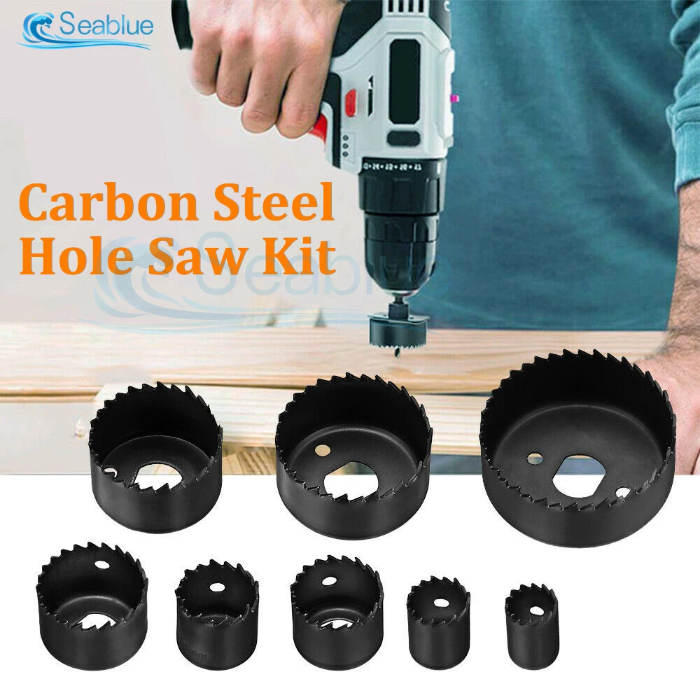 19-127mm Hole Saw Kit  Saw Cup Wood Crown Drill Bit Durable Carbon Steel Metal Circle Power Drill Hole Cutter For Gypsum Board