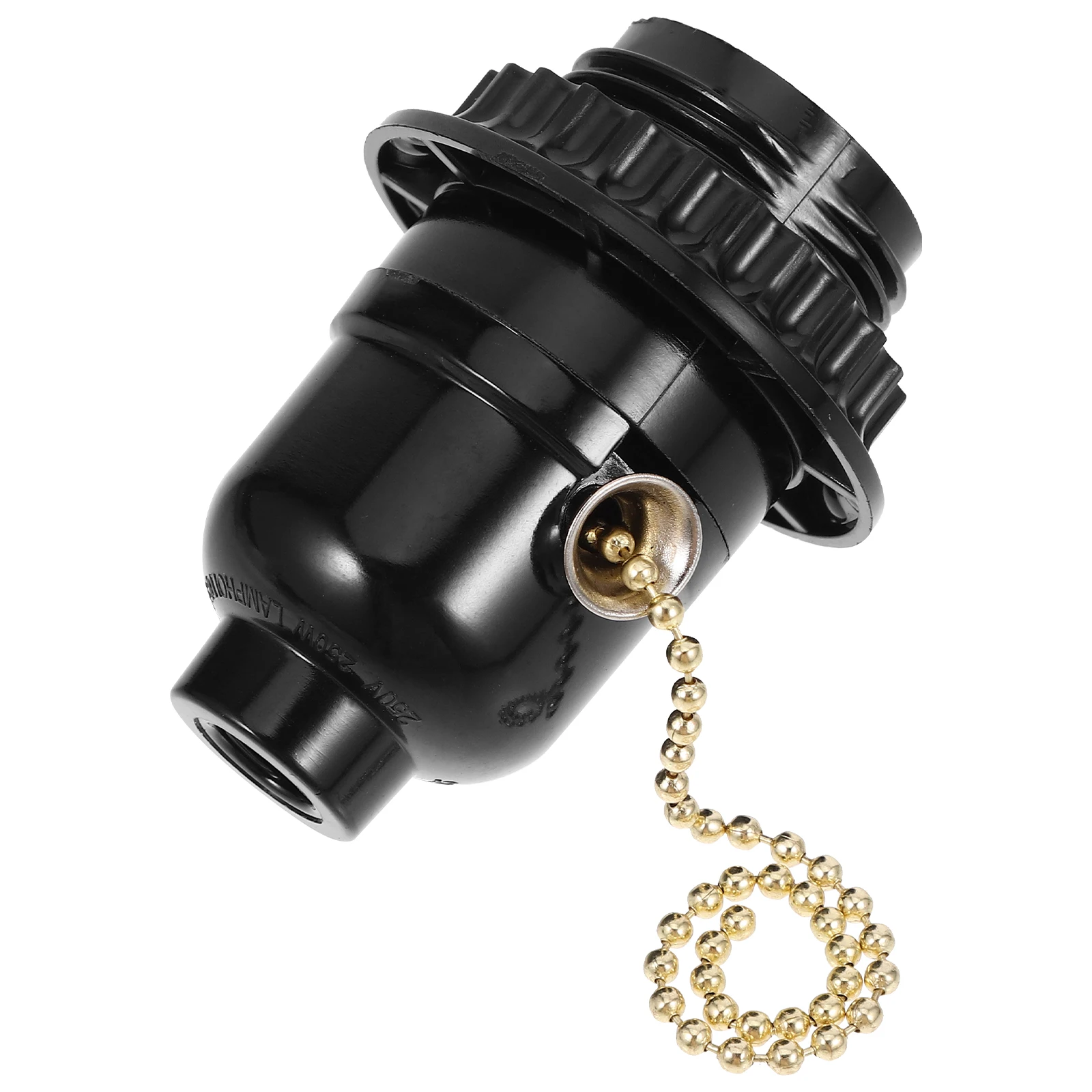 

E27 Lamp Holder Socket Pull Chain For Light Bulb Black Screw Base Adapter Lamp Shade Fixture Lighting Accessories