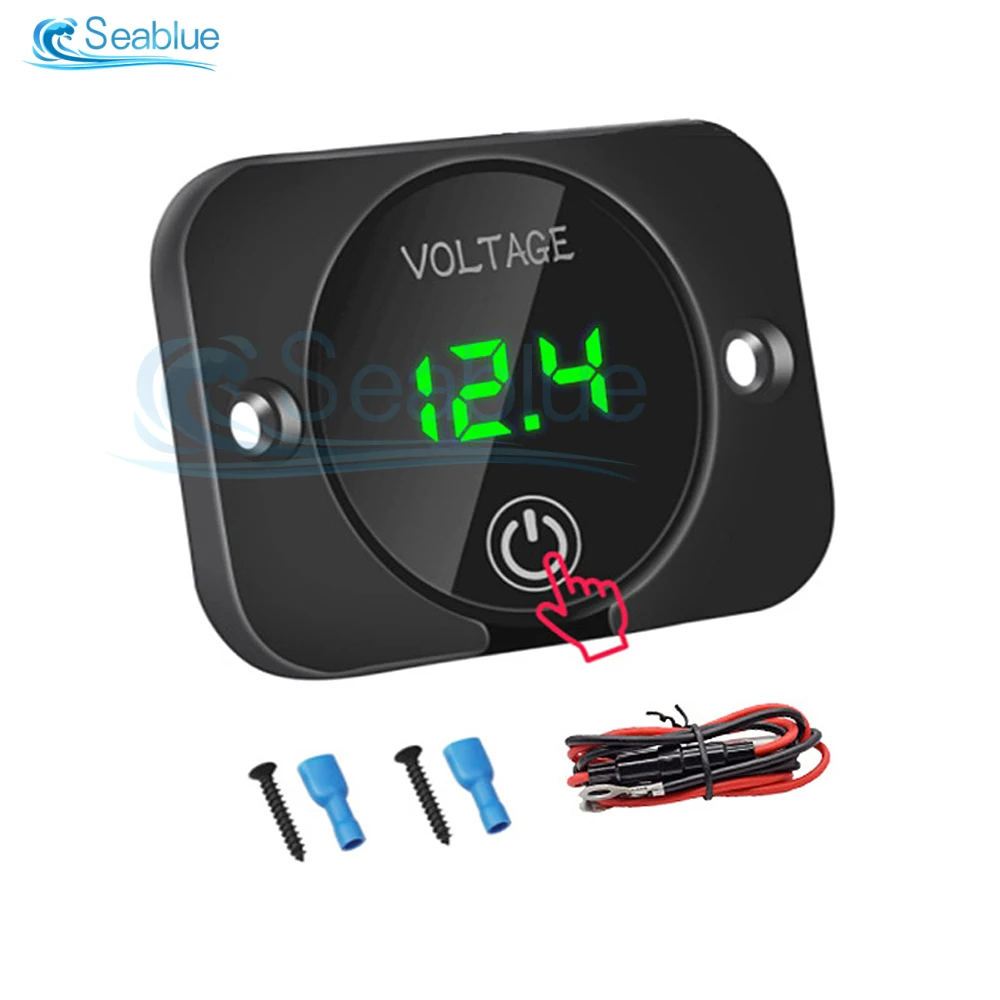 Led Display Voltage Meter Tester DC 12V 24V Mini Digital Waterproof Voltmeter Voltage Gauge For Car Auto Motorcycle Boat