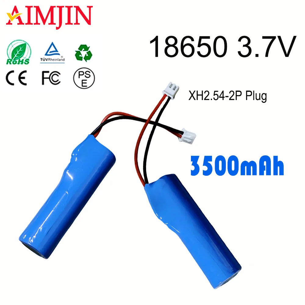 

k 3.7V XH2.54-2P 18650 3500mah Li-ion Battery for Flashlight Bluetooth Speaker Hair Clipper Led Light Toy Car PCB Protection