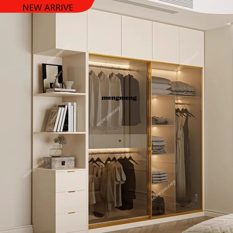 

F182 Modern wooden wardrobe Glass Design Mid century luxury cabinet for bedroom regal creativity schlafzimmer einrichtung furnit