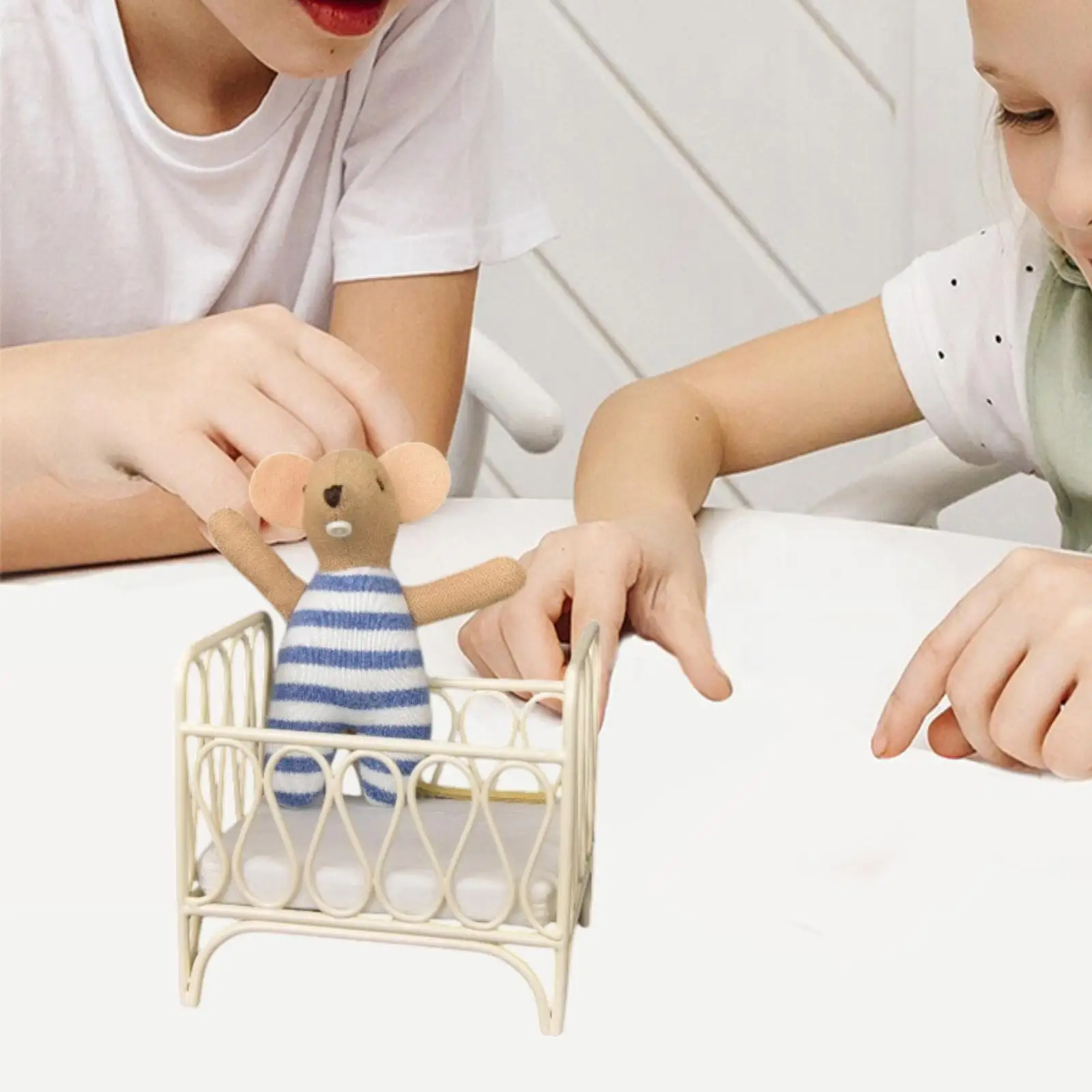 

1:12 масштаб кукольный домик кровать миниатюрная мебель для комнаты для витрины ролевые игры микро пейзаж DIY модель пейзажные украшения