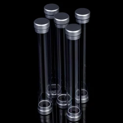 1 Pcs Crystal Transparent Plastic Pen Box Gift Box Metal Transparent Pen Box Cylindrical Two Section Open Transparent Packaging