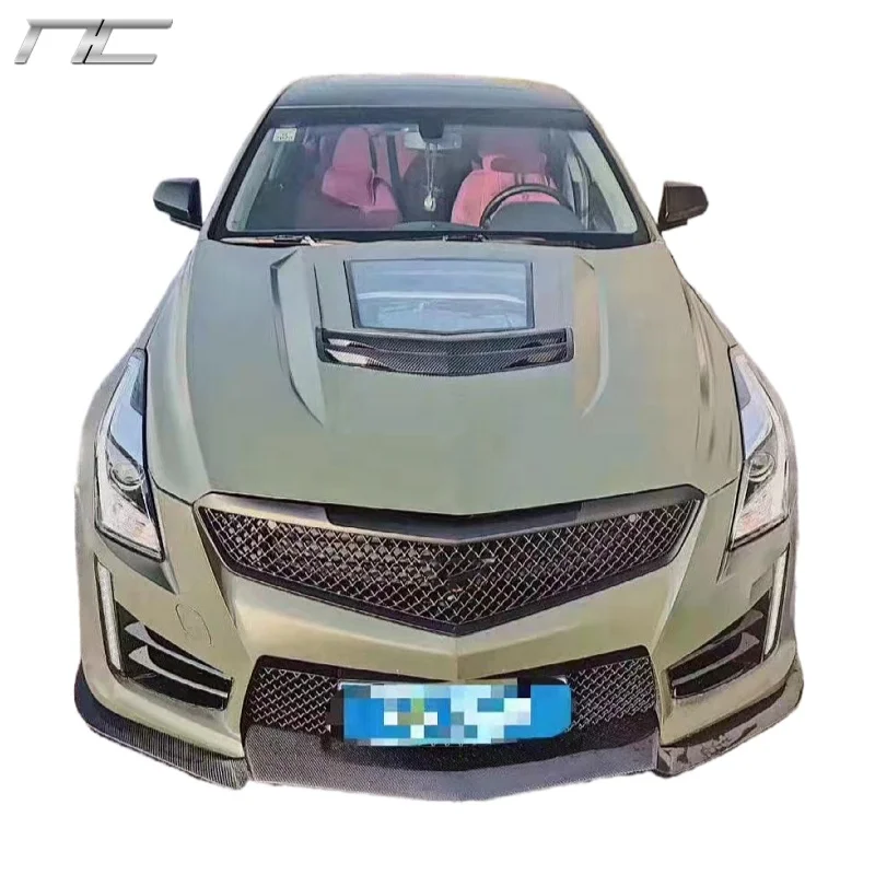 

ATSV V3 Style Body Kit Include Front Bumper Front Lip Bonnet Hood Fender For Cadillac ATS 2014-2020