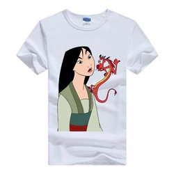 Cute Disney Cartoon Blouse Hua Mulan Graphic T Shirts Woman Clothes Men Tee Summer  Short Sleeve Gril T-shirts Streetwear Y2k