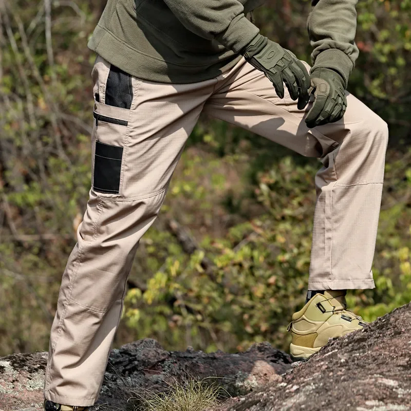 Lightweight Trousers Mens Fishing Pants Outdoor Hiking Clothes Military Quick Dry Pockets Cargo Pants Casual Work Wear Resistant