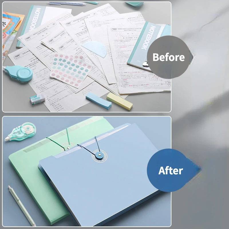 A4 Folder File Pocket 8/12 Layer A4 File Bag Multi-layered Expanding Wallet Classification Buckle Cable Organ Packages