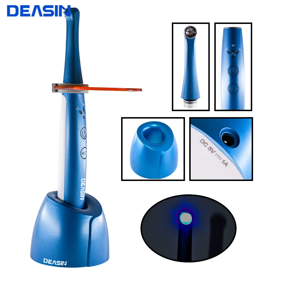 

Dental Wireless LED 1 Second Cure Light With 7 Tips Multifunctional Curing Head Resin Light Curing Dentist Tools Equipment