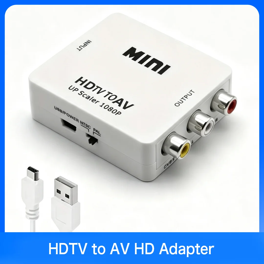 HDMI-compatible To AV RCA Adapter Converter MINI Box RCA AV CVSB LR Video Composite AV Scaler Converter For PC HDTV Projector