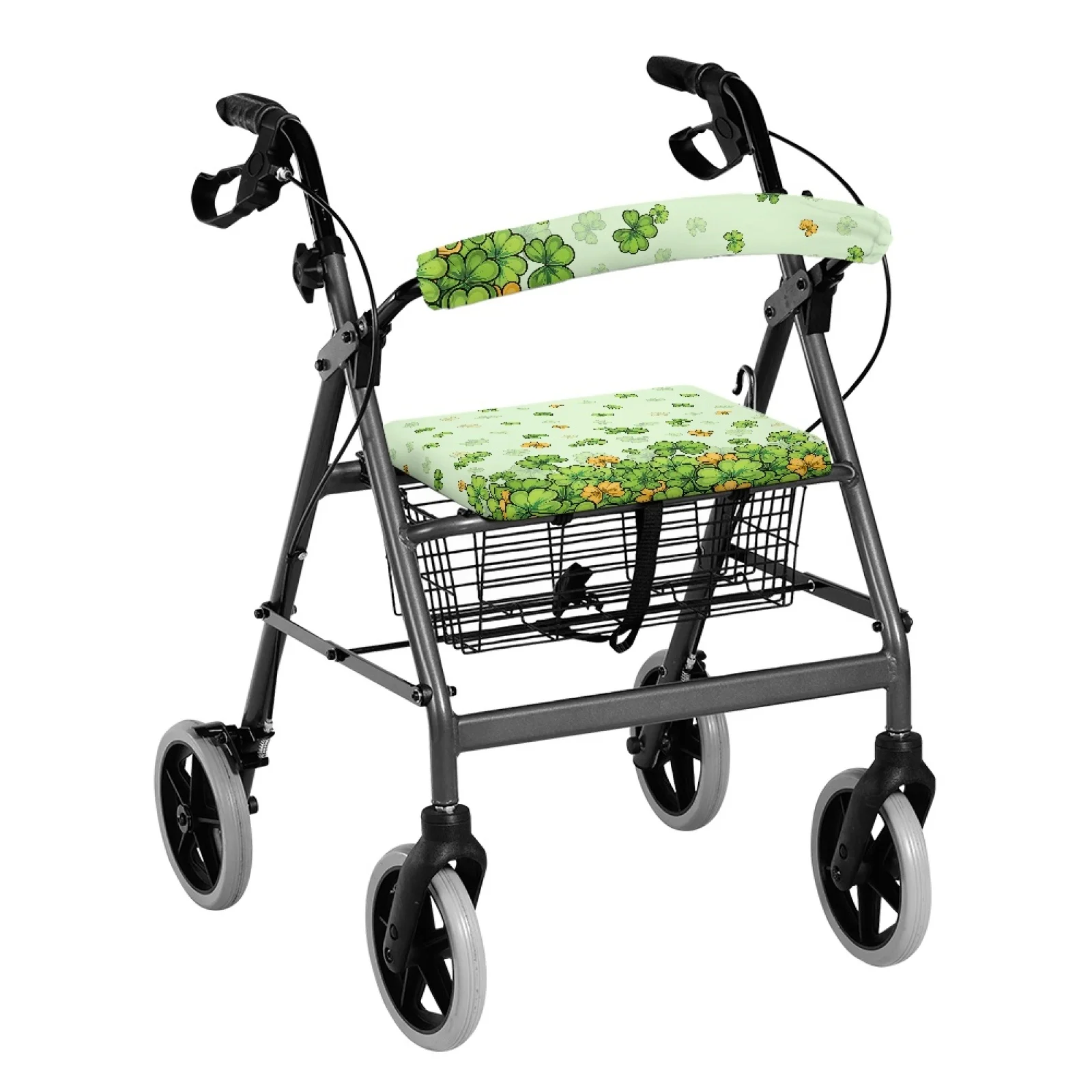 Coloranimal Four-leaf Clover 2 Pcs Walker Seat Covers Protective Cover Rollator Seat Back Covers for Friends
